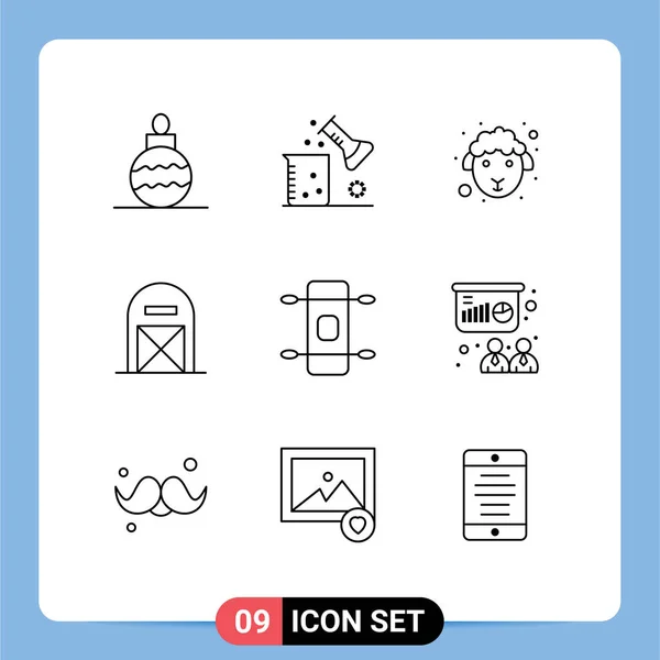 User Interface Outline Pack Moderner Zeichen Und Symbole Aus Longboard — Stockvektor