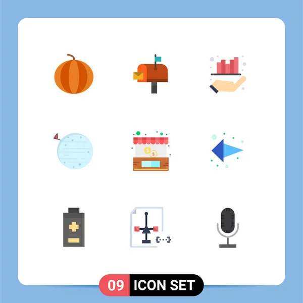 Interface Usuário Flat Color Pack Modern Signs Symbols Buy Squarico — Vetor de Stock
