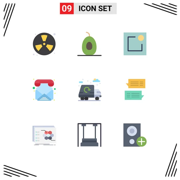 Set Modern Icons Sysymbols Signs Garbage City Activity Call Email — Vector de stock