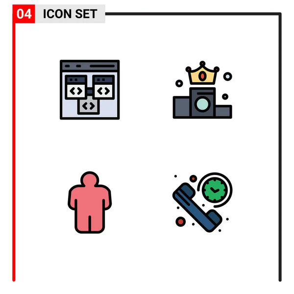 Set Modern Icons Sysymbols Signs App Man Develop Crown User — Archivo Imágenes Vectoriales