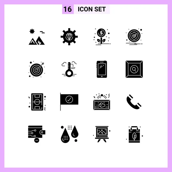 Set Modern Icons Sysymbols Signs Arrow Notification Process Caution Investment — Vector de stock