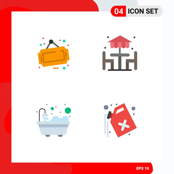 Universal Flat Icons Set Web Mobile Applications Sinal Banheira Loja — Vetor de Stock