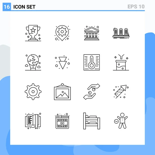 Universal Icon Symbols Group Modern Outlines Sound Analogico Pin Amplificatore — Vettoriale Stock