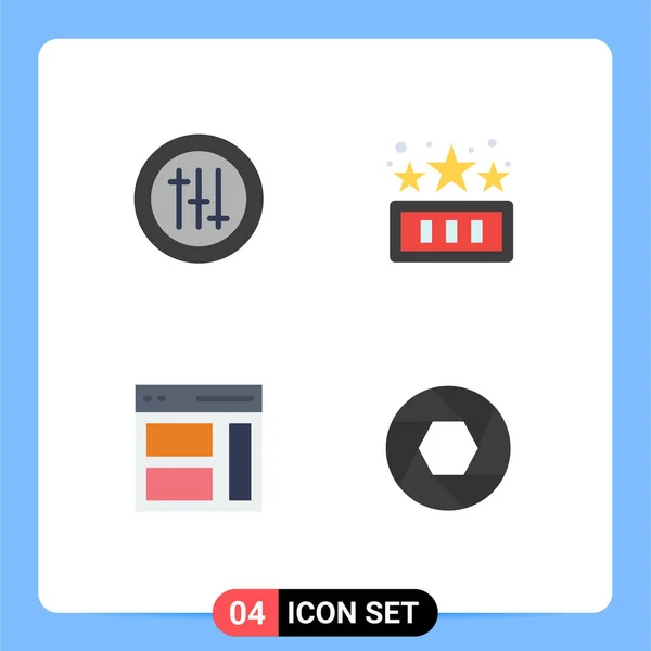 Set Modern Icons Symbols Signs Options Right High Score Play — Stock Vector
