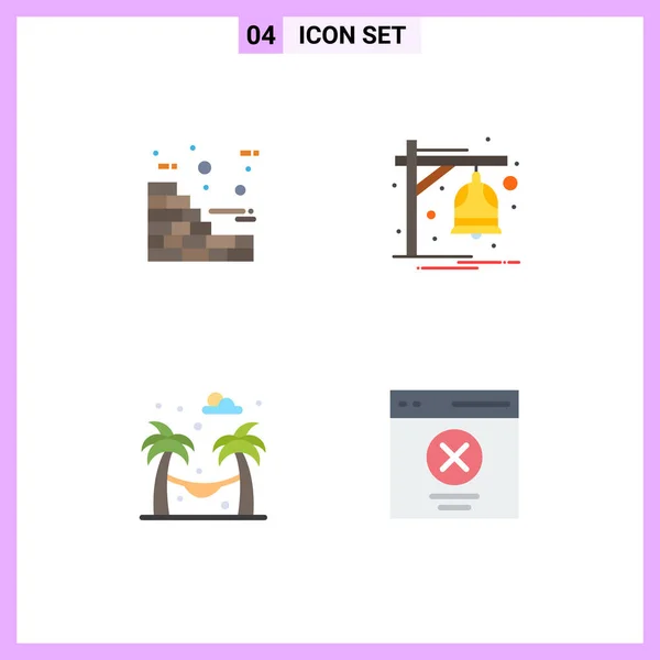 Universal Flat Icons Set Web Mobile Aplicações Tijolos Jardim Alarme — Vetor de Stock