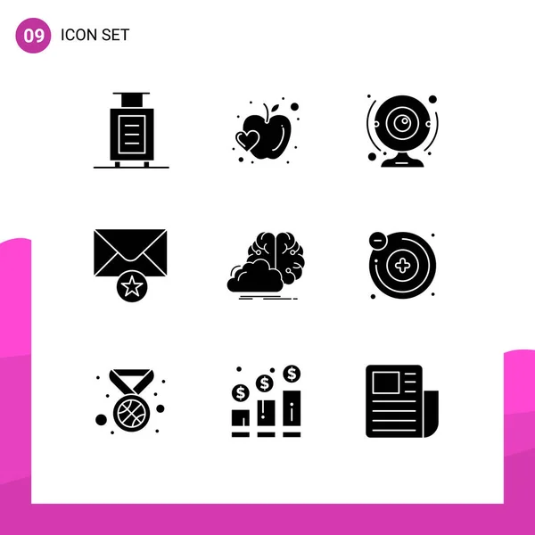 Stock Vector Icon Pack Line Signs Symbols Idea Brainstorming Camera — Stock Vector