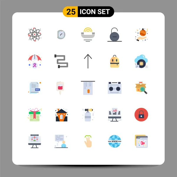 2014 Mobile Interface Flat Color Set Pictograms Ball Secure Help — 스톡 벡터