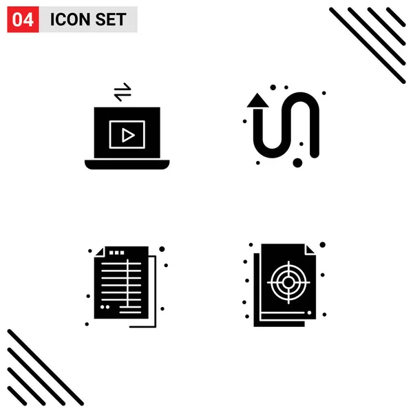 Set Modern Ikonok Szimbólumok Jelek Laptop Számlák Játék Banki Szerkeszthető — Stock Vector