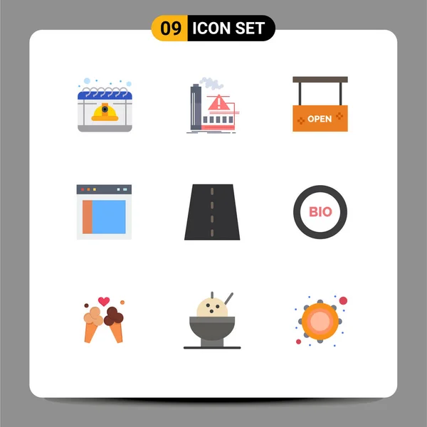 Stock Vector Icon Pack Mit Zeilenzeichen Und Symbolen Für Layout — Stockvektor