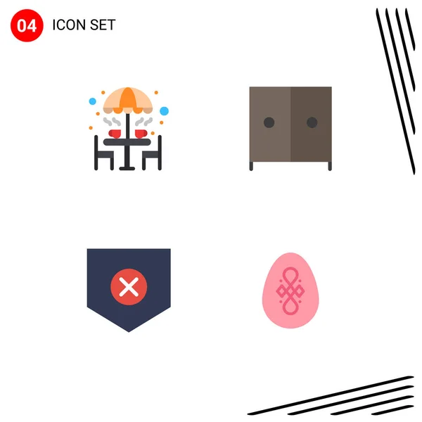 Universal Icon Symbols Group Modern Flat Icons Chair Security Table — Stockový vektor