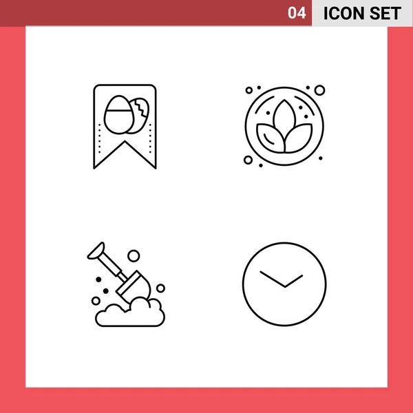 User Interface Line Pack Modern Signs Symbols Tag Spade Lotus — Vetor de Stock