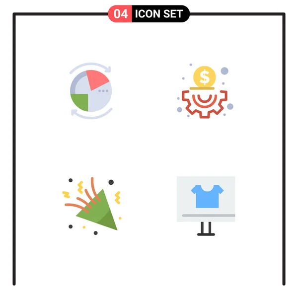 Interface Usuário Flat Icon Pack Modern Signs Symbols Data Celebration — Vetor de Stock
