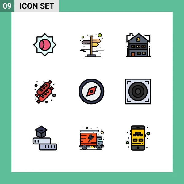 Universal Icon Symbols Group Modern Filledline Flache Farben Von Design — Stockvektor