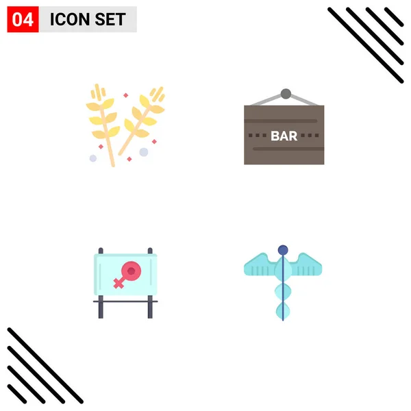 Modern Set Flat Icons Pictograph Agriculture Board Grains Drink Bar — Vector de stock