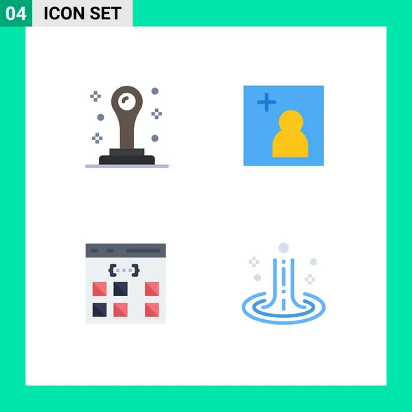 Universal Flat Icon Firma Símbolos Oficina Desarrollo Cámara Aplicación Efecto — Vector de stock