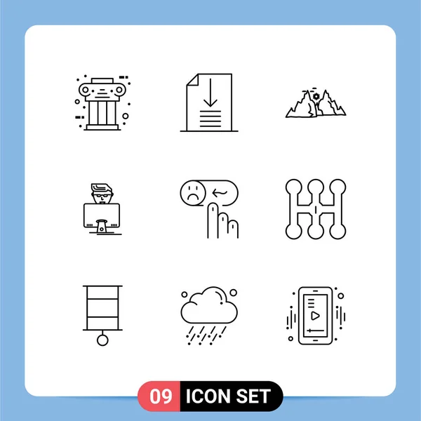 User Interface Outline Pack Moderner Zeichen Und Symbole Für Emotion — Stockvektor