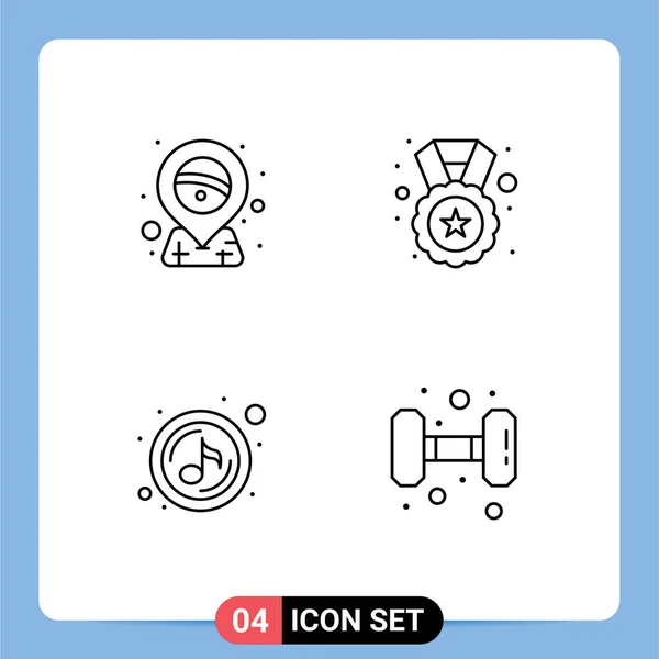 Set Modern Icons Symbols Signs Brazil Play Placeholder Star Sound — Stock Vector