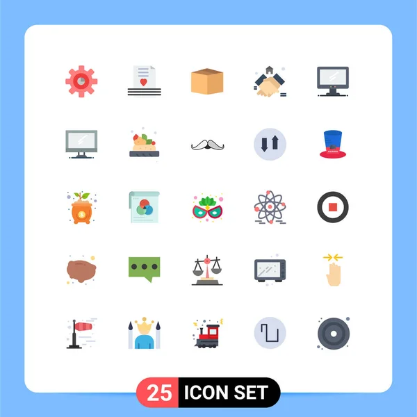 Stock Vector Icon Pack Mit Zeilenzeichen Und Symbolen Für Computer — Stockvektor