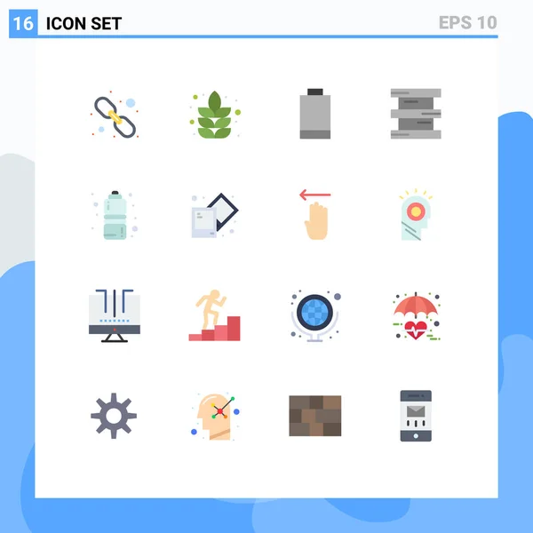 Universal Icon Symbols Group Modern Flat Colors Water Fitness Health — 스톡 벡터
