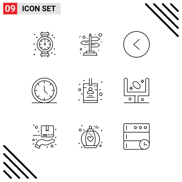 Symboles Icône Universelle Groupe Contours Modernes Américain Carte Cercle Insigne — Image vectorielle