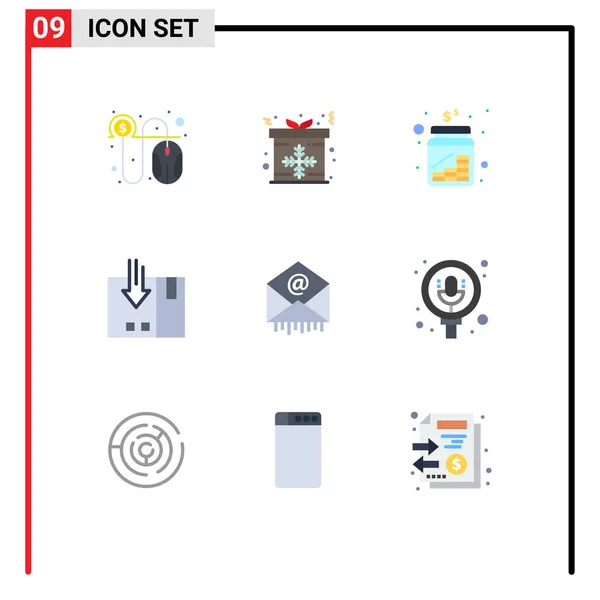 Modern Set Flat Colors Symbols Seperti Service Logistic Cash Delivery - Stok Vektor