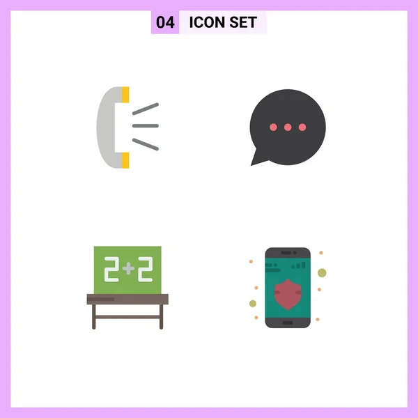 Set Vector Flat Icons Grid Answer Studies Customer Support Comment — Stock Vector