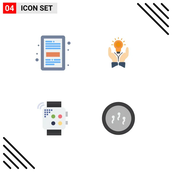 Group Flat Icons Signs Symbols Book Idea File Bulb Smart — Stock Vector