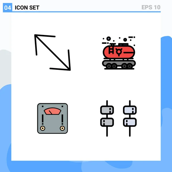 conjunto moderno de pictograma de 4 ícones planos de atividades de