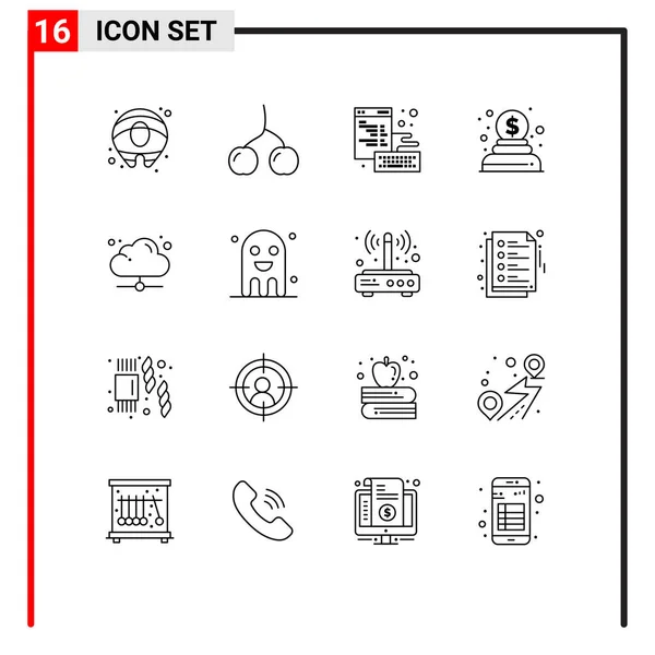 Creative Icons Modern Signs Symbols Celebration Share Development Technology Money — Stock Vector