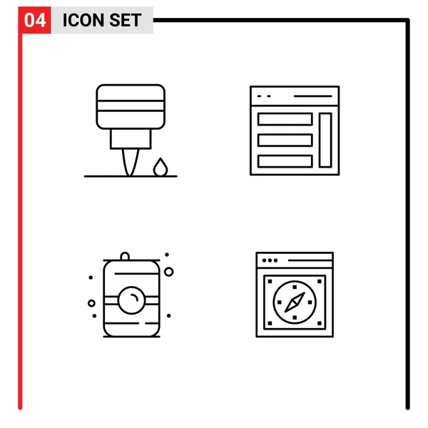 Line Concept Websites Mobile Apps Engine Food Communication Sidebar Water — Wektor stockowy