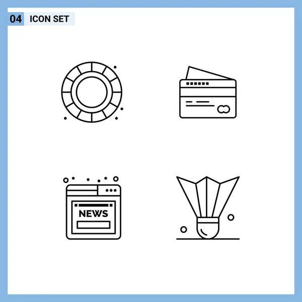 Set Modern Icons Sysymbols Signs Color Wheel Online Card Pay — Vector de stock