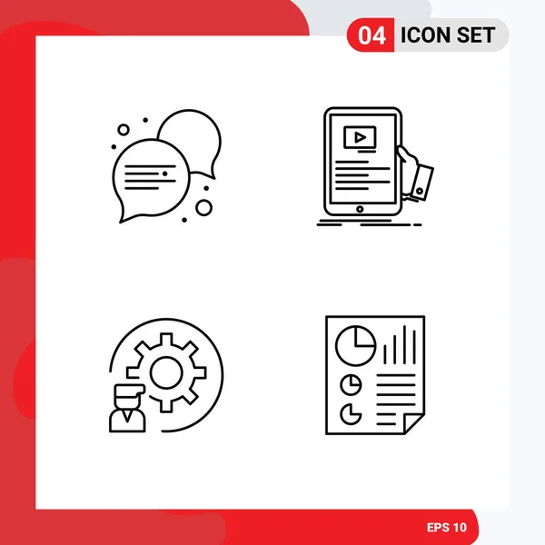 Creative Icons Modern Jelek Szimbólumok Kommunikáció Fejlesztése Fórum Szeminárium Folyamat — Stock Vector