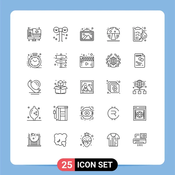 Stock Vector Icon Pack Mit Zeilenzeichen Und Symbolen Für Chemische — Stockvektor