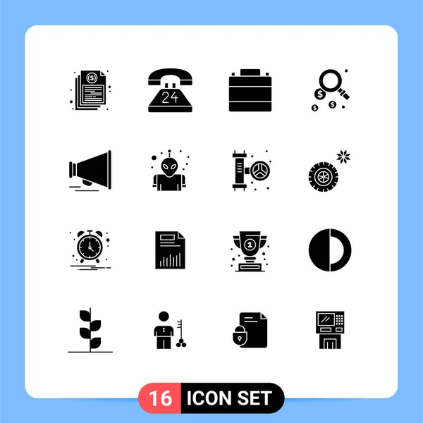 Set Modern Icons Sysymbols Signs Find Dollar Contact Footwear Clothes — Vector de stock