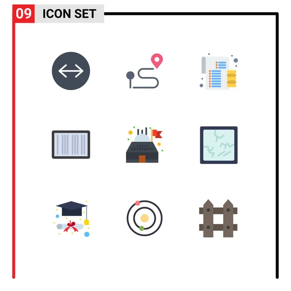 플래닛 Vector Icon Pack Line Signs Symbols Planetarium Building Coin — 스톡 벡터