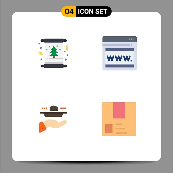 Creative Icons Moderní Značky Symboly Karet Resturant Strom Web Oběd — Stockový vektor