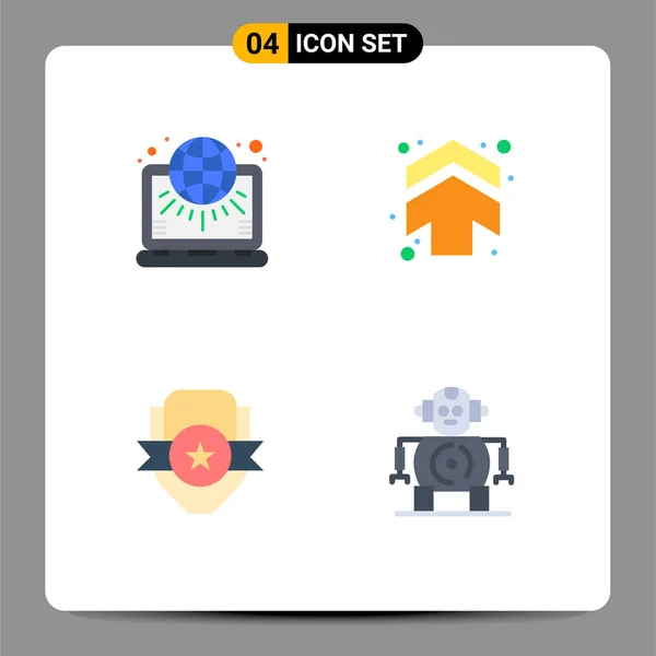 User Interface Flat Icon Pack Modern Signs Sysymbols Globe Badge — Vector de stock