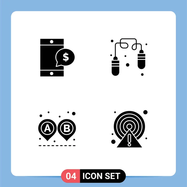 Conjunto Universal Glifos Sólidos Para Aplicaciones Web Móviles Móviles Ruta — Archivo Imágenes Vectoriales