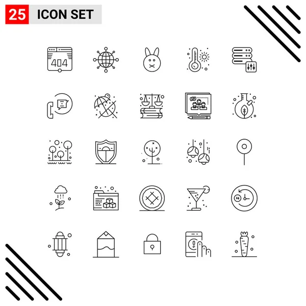 Creative Icons Modern Signs Symbols Help Communication Rabbit Server Database — Stock Vector
