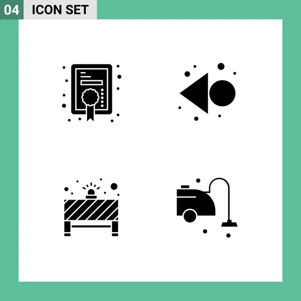 Pack Señales Símbolos Sólidos Modernos Para Los Medios Impresión Web — Archivo Imágenes Vectoriales