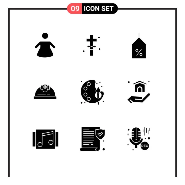 Creative Icons Modern Jelek Szimbólumok Szín Művészetek Művészet Épület Szerkeszthető — Stock Vector