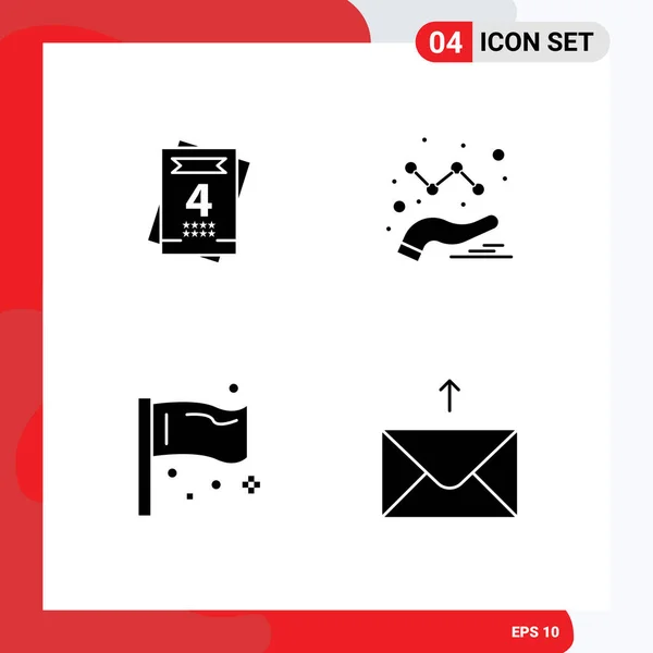 Set Modern Icons Symbols Signs Invitation Global Analytics Congress Mail — Stock Vector
