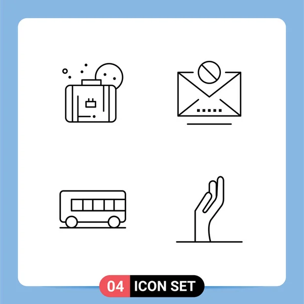 Creative Icons Modern Signs Symbols Bag Transport Beach Mail Alms — Stock Vector
