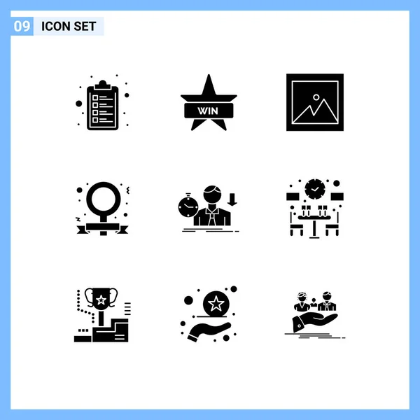 Universal Icon Symbols Group Modern Solid Glyphen Depression Fail Photo — Stockvektor