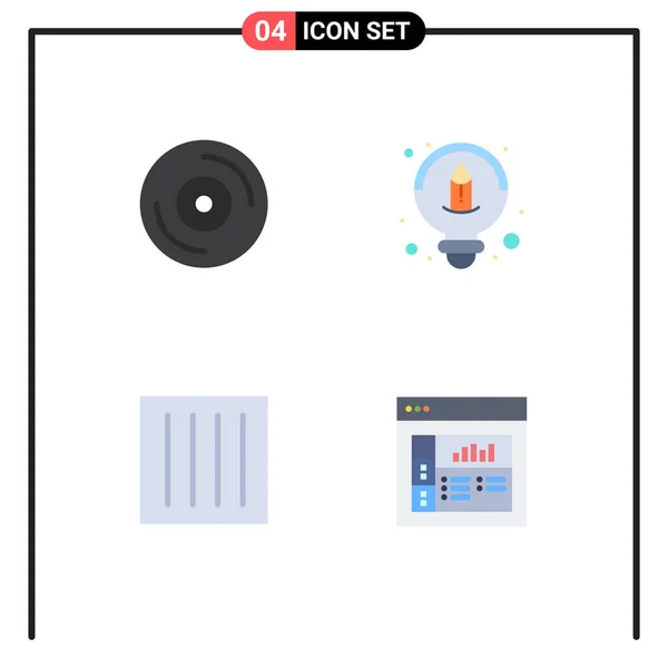 Grupo Modern Flat Icons Set Album Dry Creative Care Design — Vector de stock