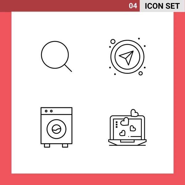 Creative Icons Modern Signs Sysymbols Search Big Max Select Equipment — Vector de stock