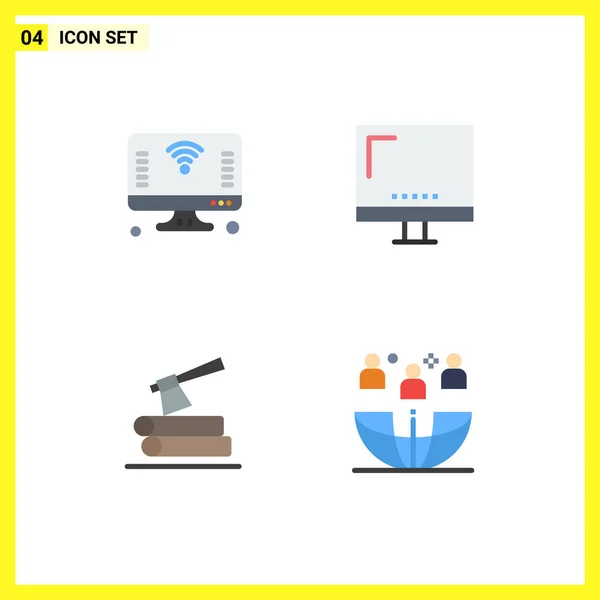 User Interface Pack Basic Flat Icons Computer Monitor Things Devices — Stockový vektor