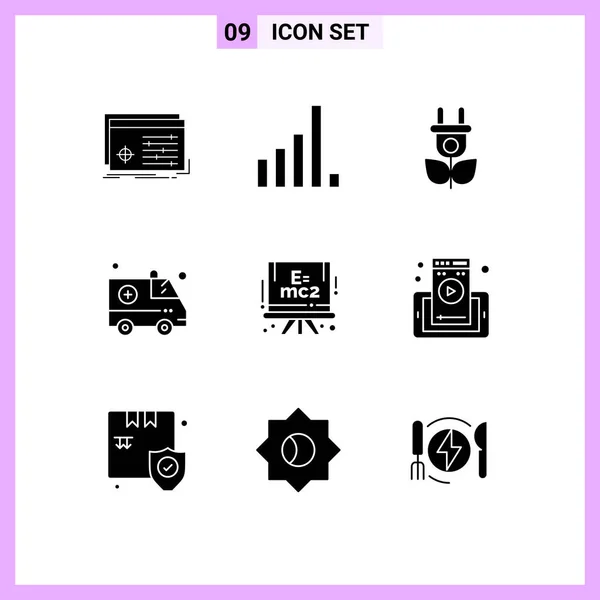 Creative Icons Modern Signs Sysymbols Web Page Formula Eco Química — Vector de stock