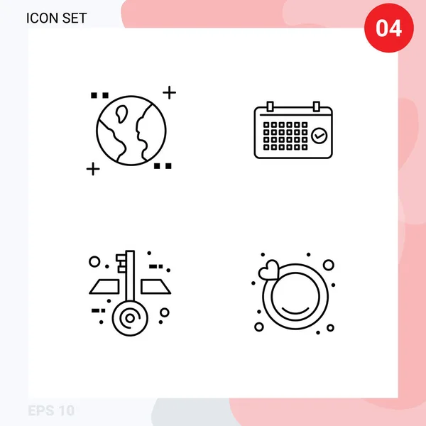 Thematic Vector Filledline Flat Colors Editable Sysymbols Astronomy Blueprint Calendar — Archivo Imágenes Vectoriales