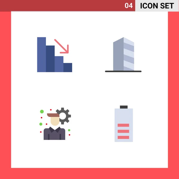 Creative Icons Modern Signs Sysymbols Analytics Configuration Buildings Landscape Battery — Archivo Imágenes Vectoriales